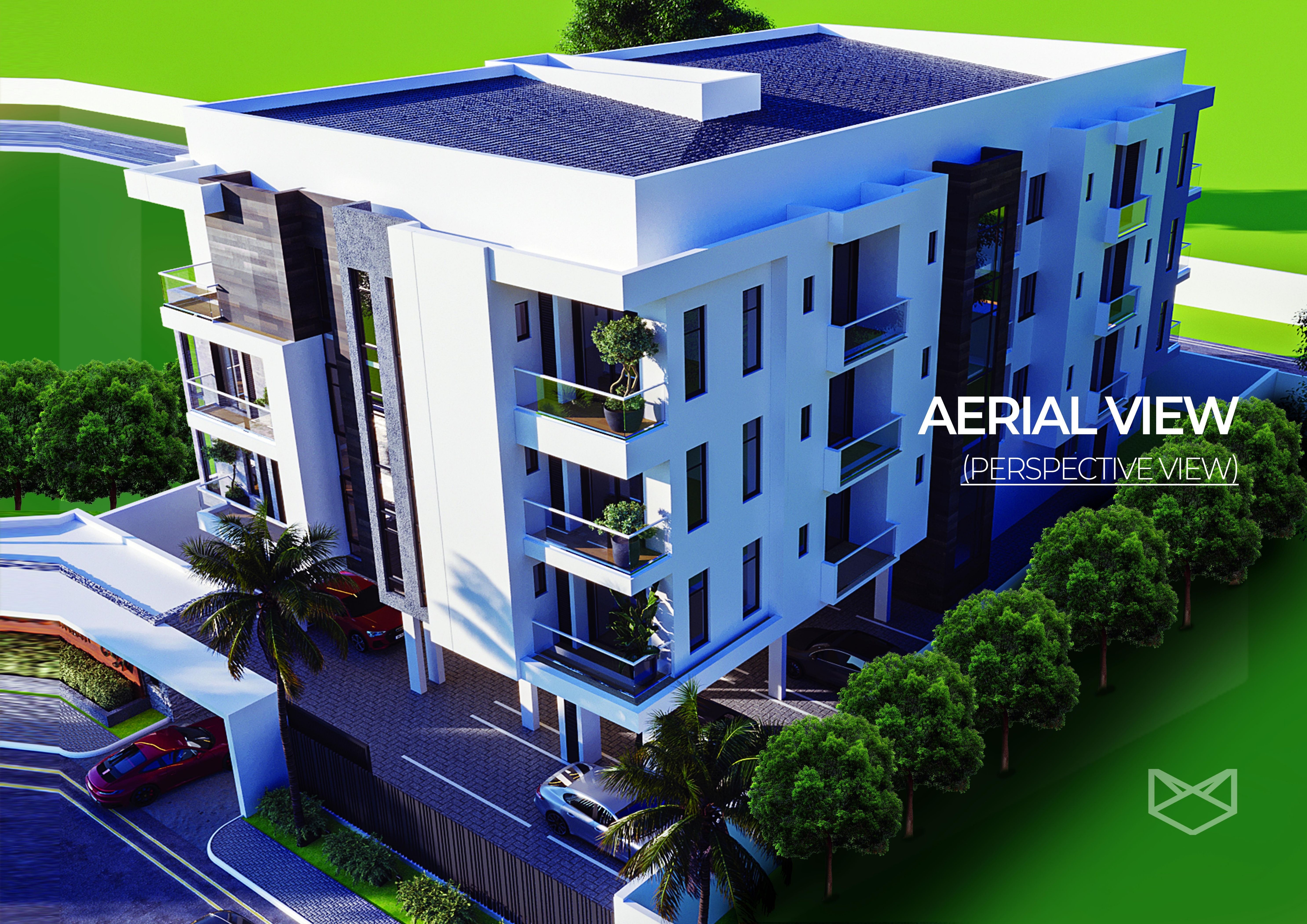 Rosewood Apartments aerial view